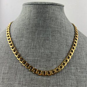 Thick Gold Curb Chain Necklace for Women Gold Chain Necklace Gold Wide Chain